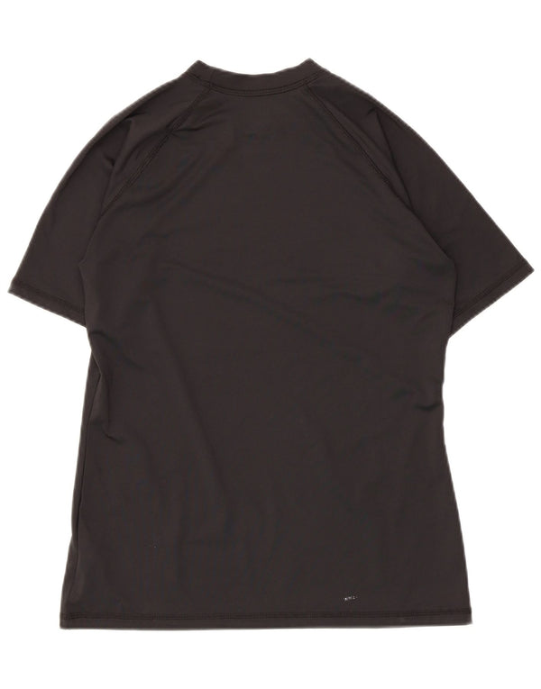 Nike Womens Dri Fit Graphic T-Shirt Top UK 12 Noir Moyen Polyester