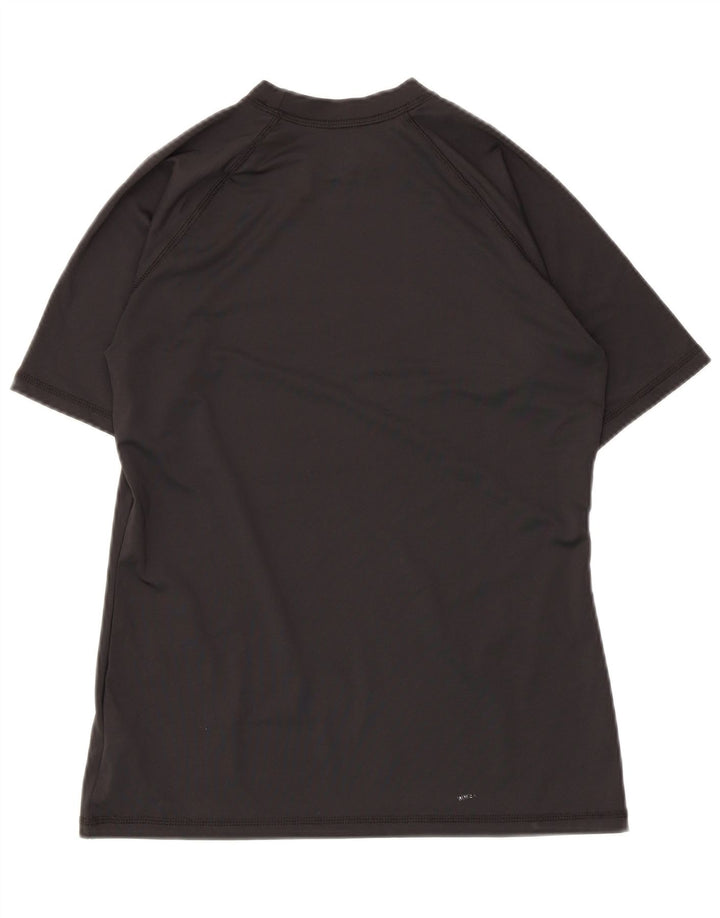 Nike Womens Dri Fit Graphic T-Shirt Top UK 12 Noir Moyen Polyester