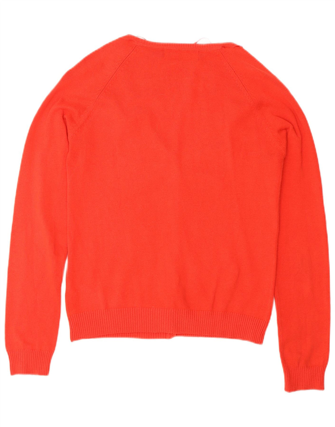 Zara Cardigan Femme Pull UK 12 Coton Rouge Moyen