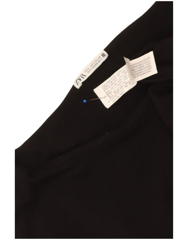 Zara Robe Maxi Femme UK 14 Grand Coton Noir