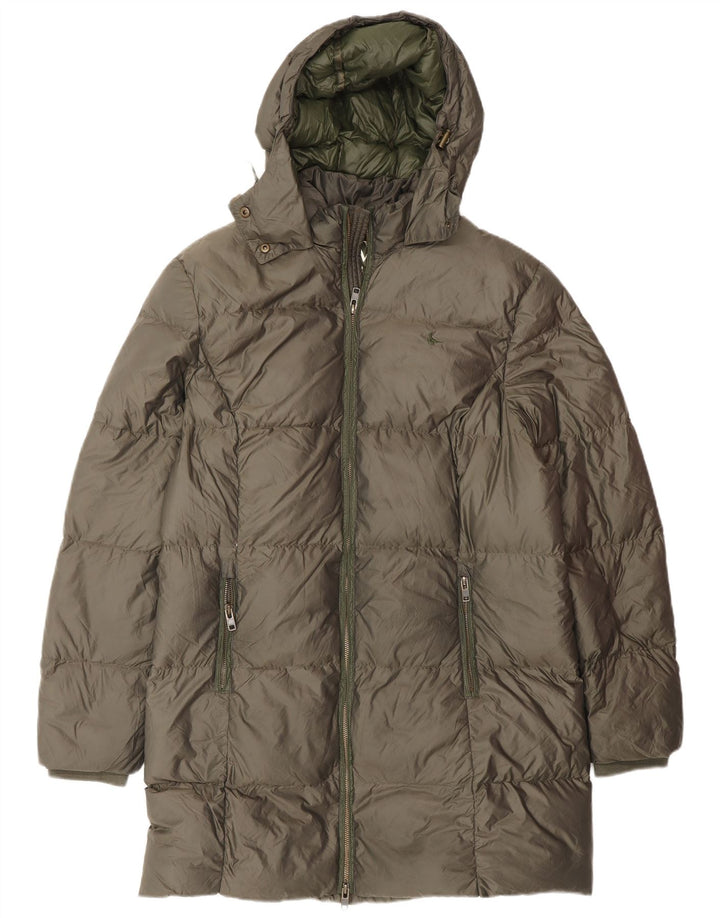 Jack Wills Manteau rembourré à capuche pour femme UK 14 Large Kaki Polyester