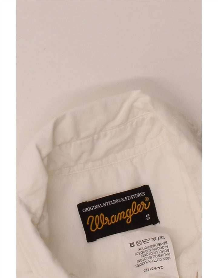 WRANGLER Mens Short Sleeve Shirt Small White Cotton Vintage Wrangler and Second-Hand Wrangler from Messina Hembry 