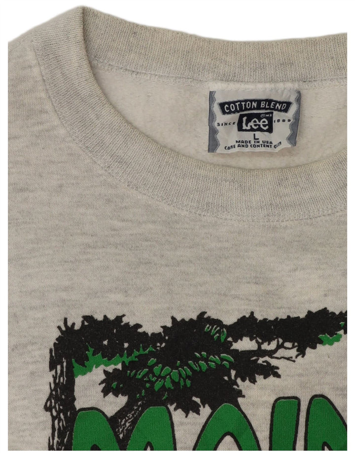 Lee Sweat-shirt graphique pour hommes en coton moucheté gris grand