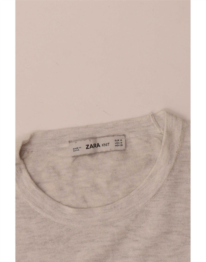 Zara Pull ras du cou pour femme UK 12 Gris moyen moucheté