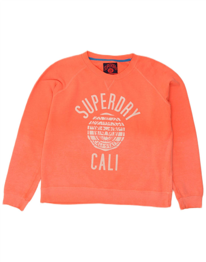 SUPERDRY Sweat-shirt graphique pour femme UK 16 Large Orange