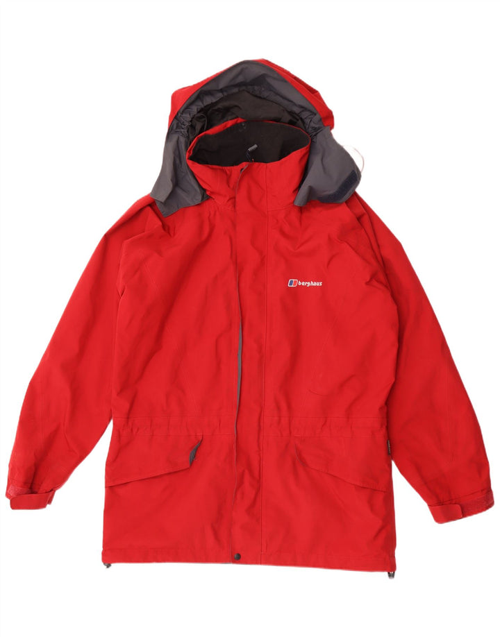 Berghaus Veste de pluie à capuche pour homme UK 38 Rouge moyen Polyester