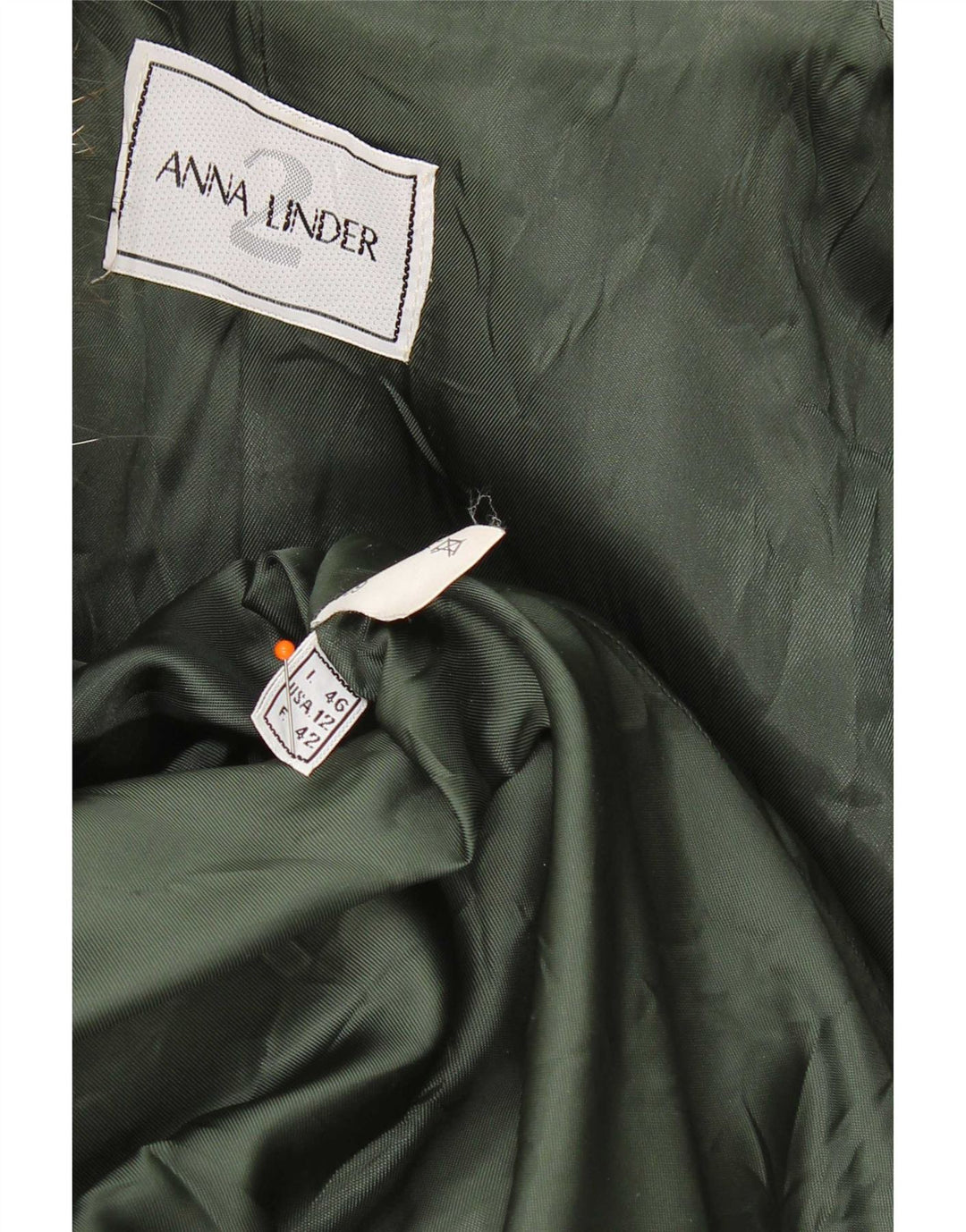 Anna Linder Pardessus Femme IT 46 Large Laine Vierge Verte