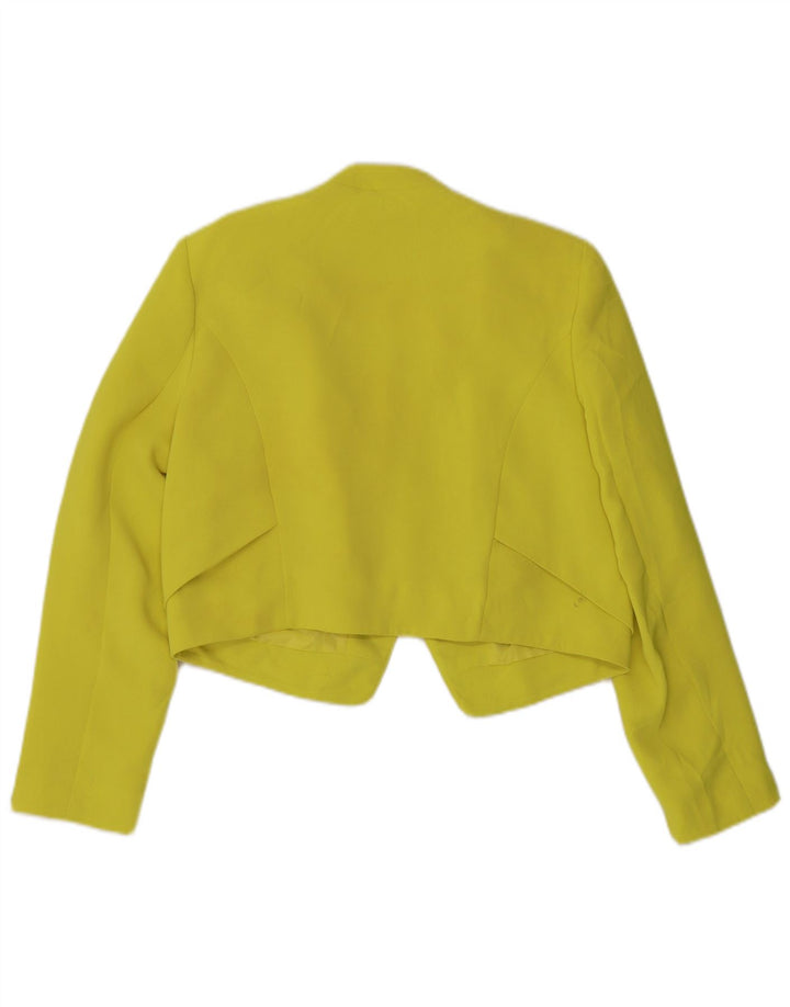 Topshop Veste Boléro Ouverte Femme UK 16 Large Jaune Polyester