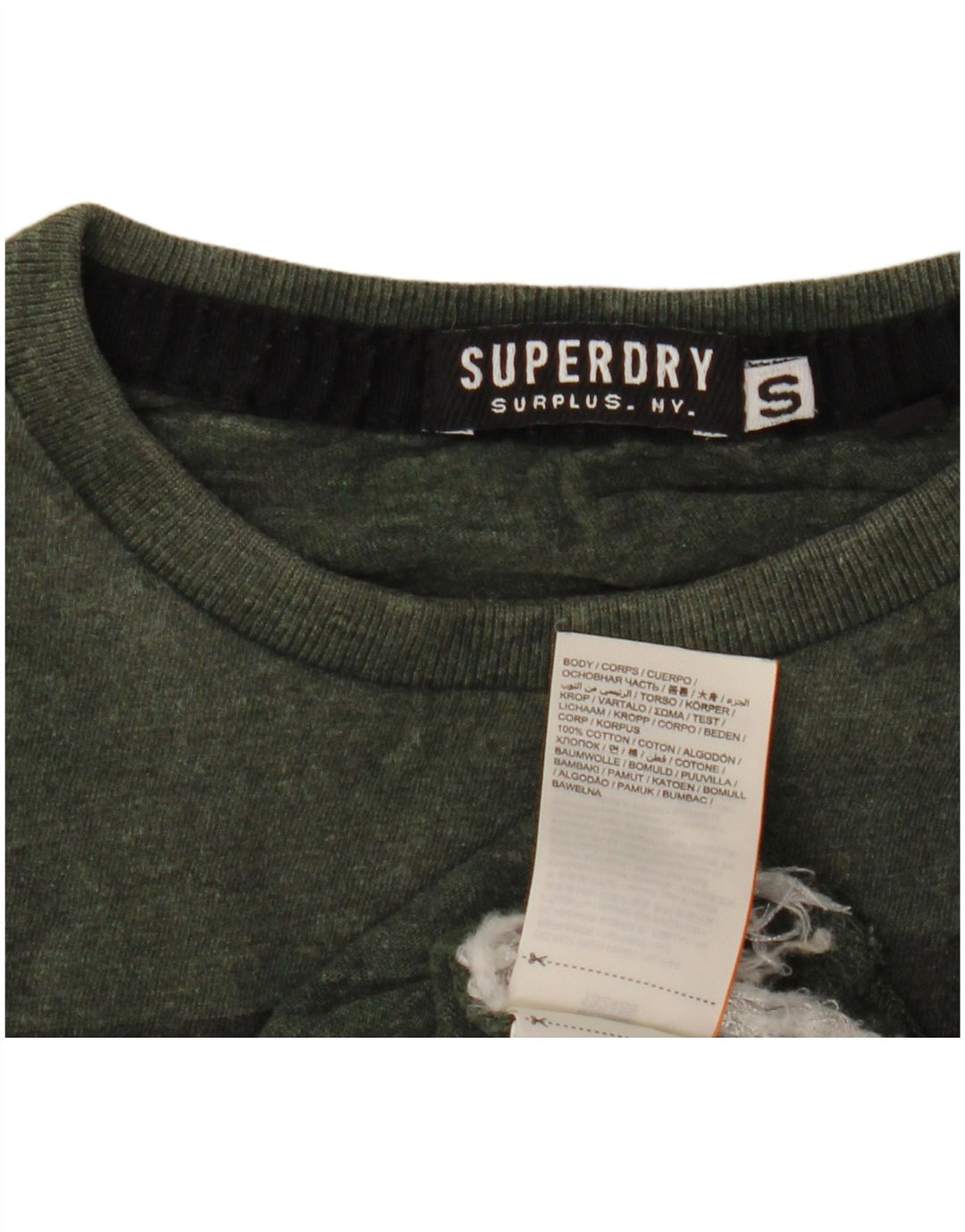 SUPERDRY T-Shirt Graphique Homme Petit Kaki Coton