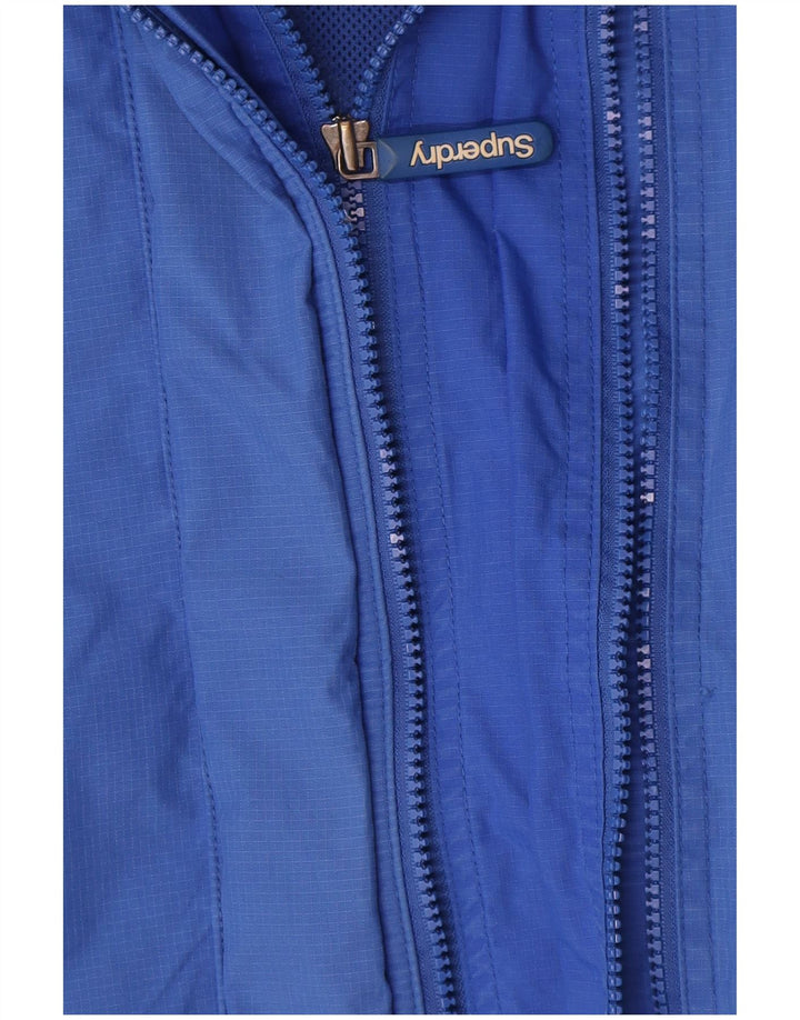 Superdry Veste de Pluie Homme UK 44 2XL Bleu Nylon