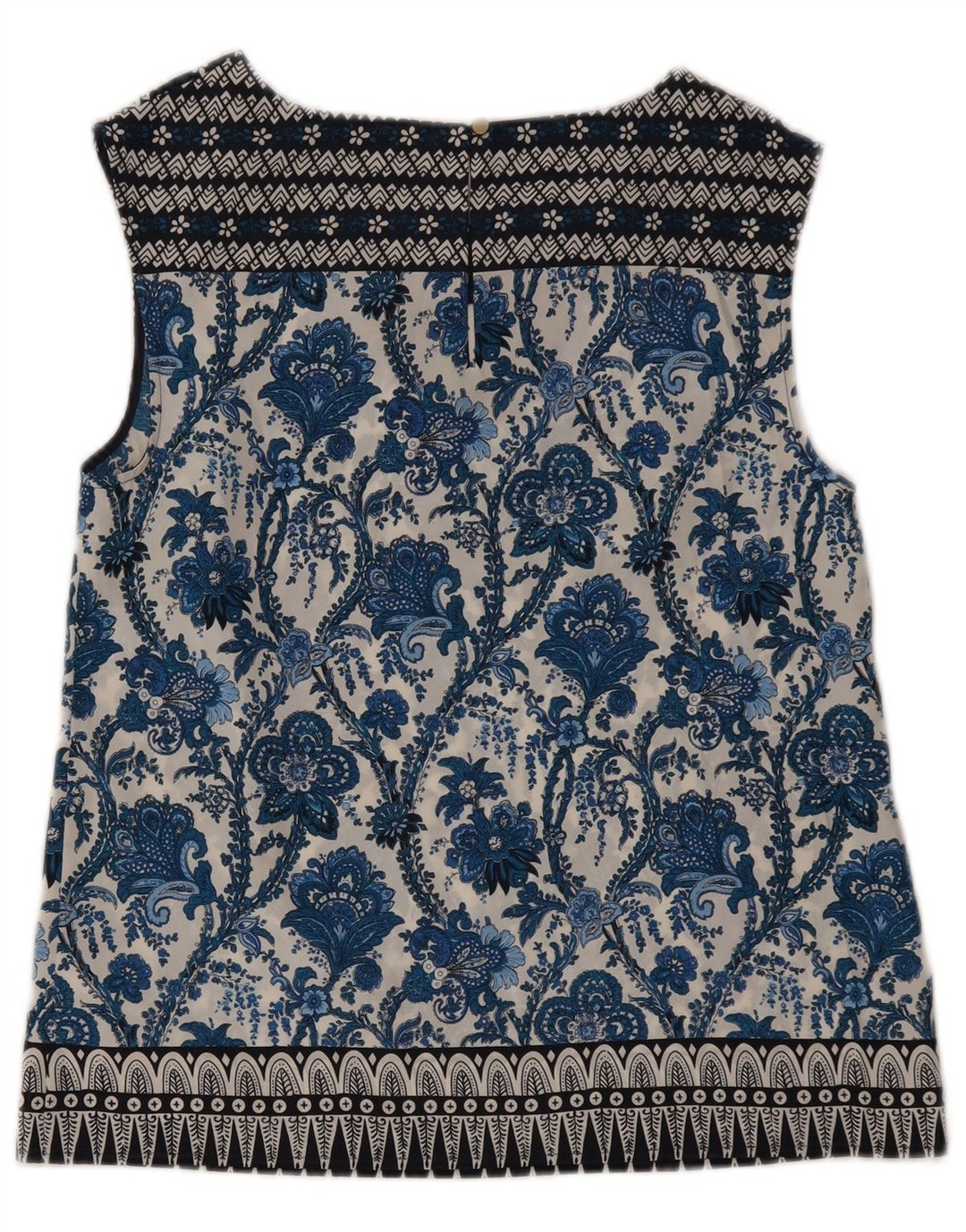 Oasis Chemisier sans manches pour femme UK 42 Bleu moyen Floral Polyester
