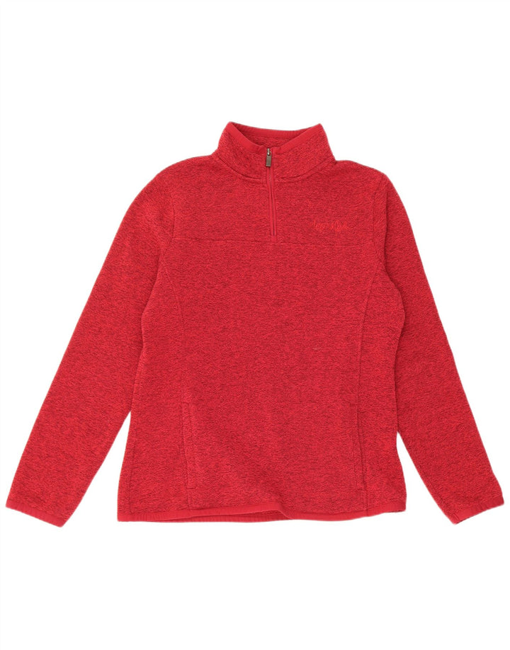 Weird Fish Sweat-shirt à col zippé pour femme UK 12 Rouge moyen moucheté