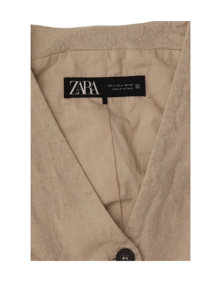 Zara Femme Gilet UK 10 Petit Beige