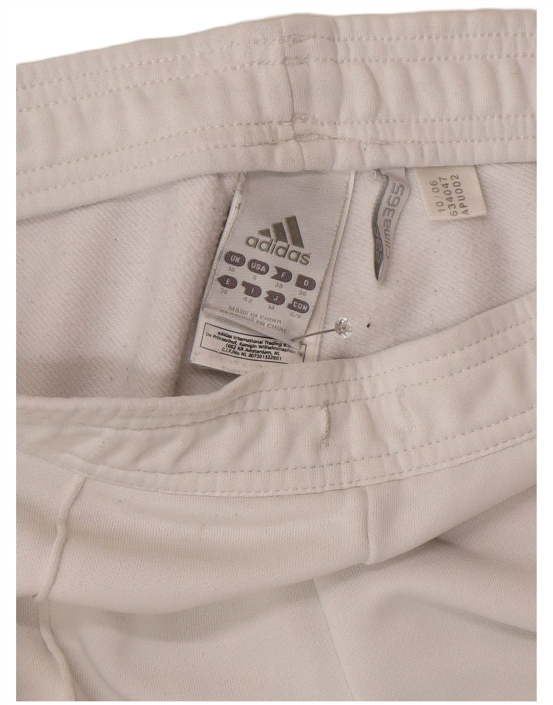Adidas Pantalon de survêtement pour femme UK 10 Small Blanc Polyester