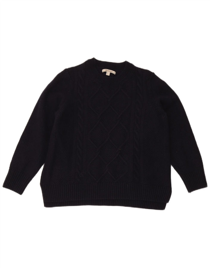 Barbour Pull ras du cou pour femme UK 14 Grande laine bleu marine