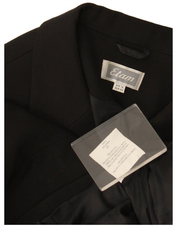 Etam Veste Blazer 3 Boutons Femme UK 16 Large Noir Polyester