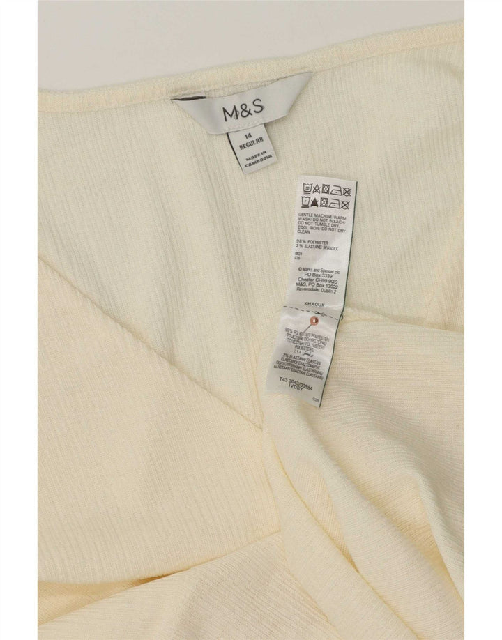 Marks & Spencer Haut à manches longues pour femme UK 44 Medium Blanc cassé Polyester