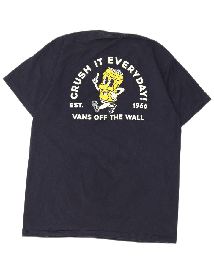 Vans Homme Coupe Classique T-Shirt Graphique Haut Bleu Marine Moyen Coton