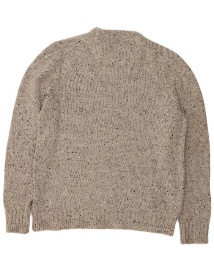 Fat Face Pull ras du cou pour homme en laine mouchetée gris moyen