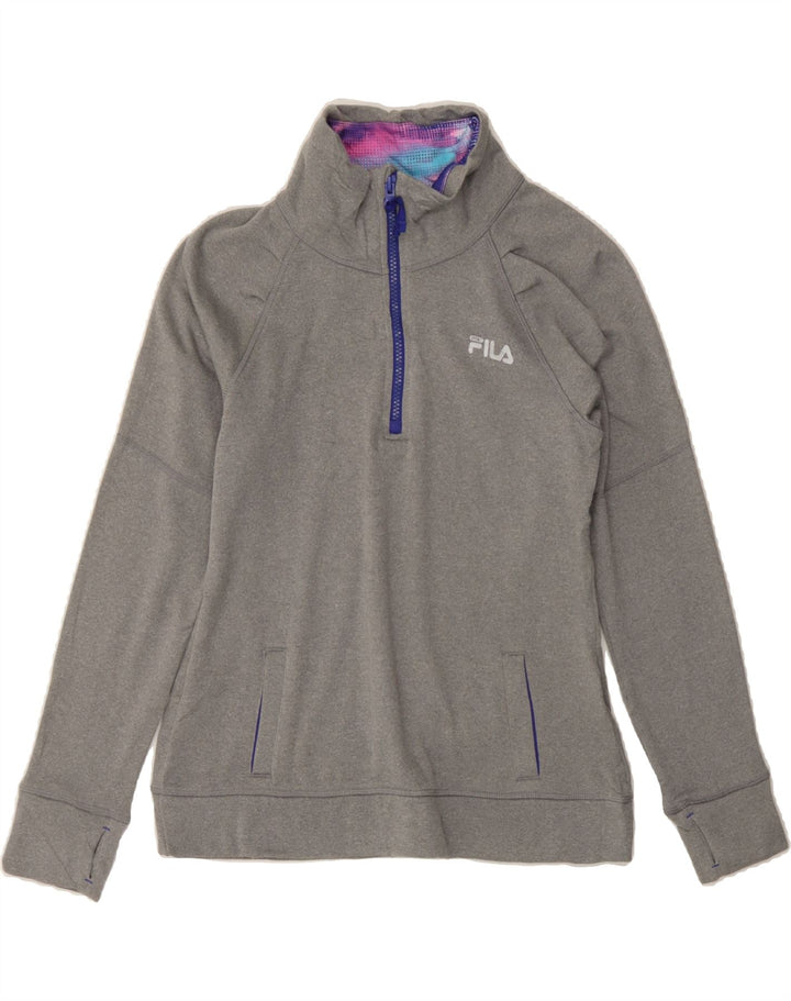 FILA Girls Sweatshirt Jumper 13-14 Years Large  Grey Polyester Vintage Fila and Second-Hand Fila from Messina Hembry 