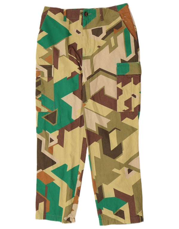 Pantalon Cargo Homme Vintage Moyen W32 L28 Coton Géométrique Multicolore