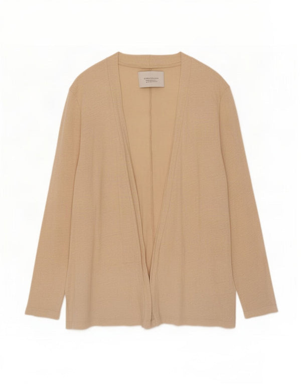 Zara Womens Open Cardigan Top UK 14 Grand Lin Beige