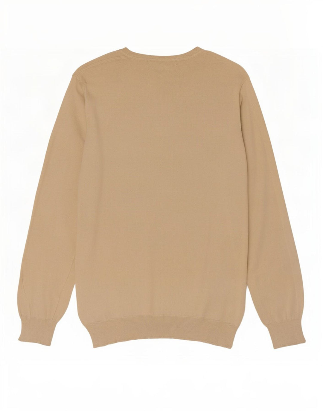 Zara Pull col V pour homme en coton beige Large