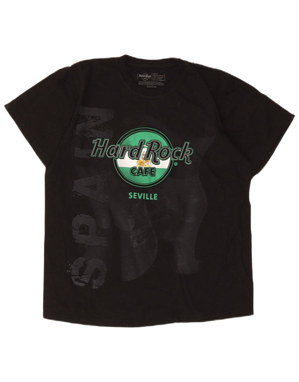 Hard Rock Cafe Séville T-shirt graphique pour femme en coton noir moyen UK 14