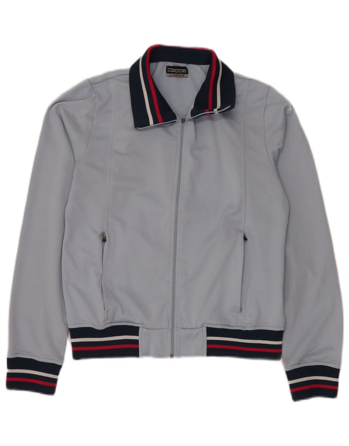 KAPPA Veste de survêtement pour femme UK 14 Grand Bleu Colorblock Polyester