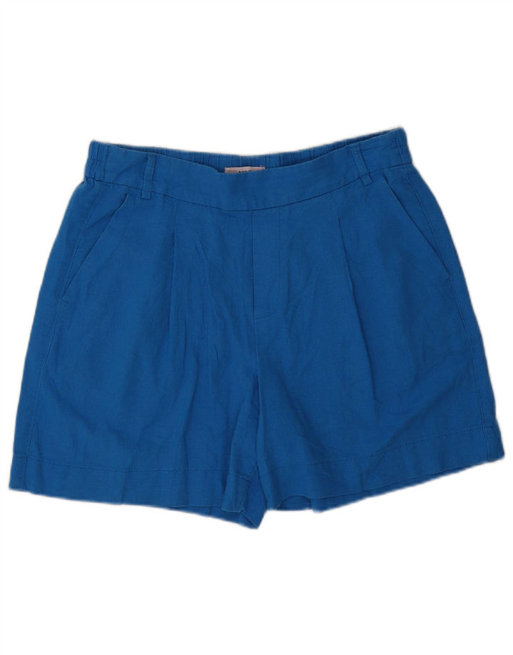 MARKS & SPENCER Short Chino Femme UK 12 Moyen W32 Lin Bleu