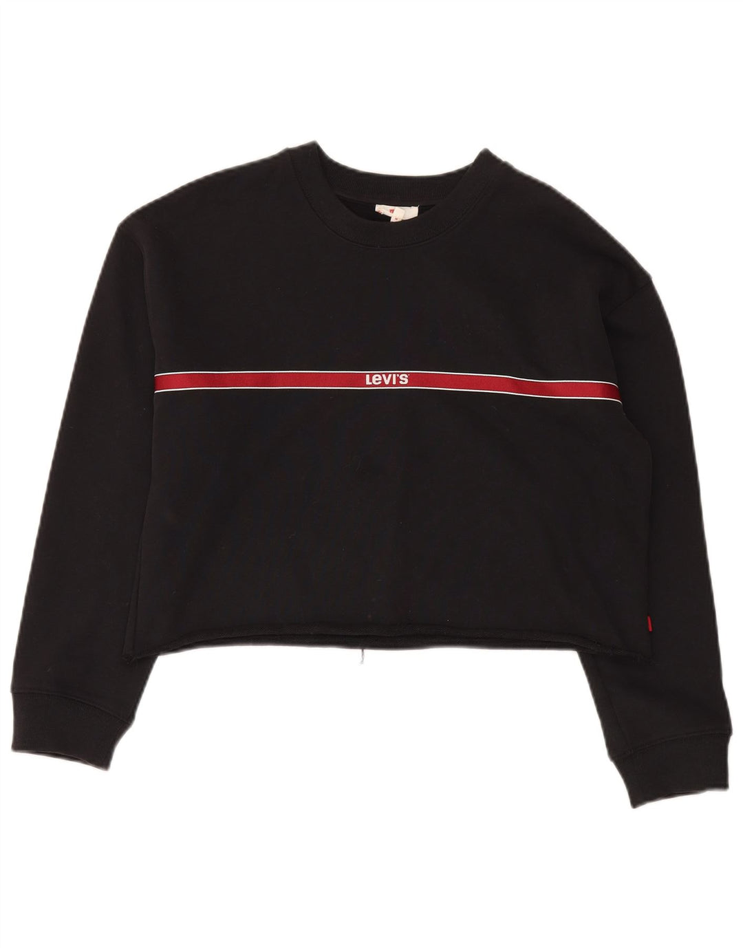 LEVI'S Sweat-shirt court surdimensionné pour femme UK 6 XS Noir rayé