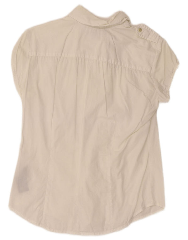 Tommy Hilfiger Chemise militaire à manches courtes pour femme UK 6 XS Coton blanc