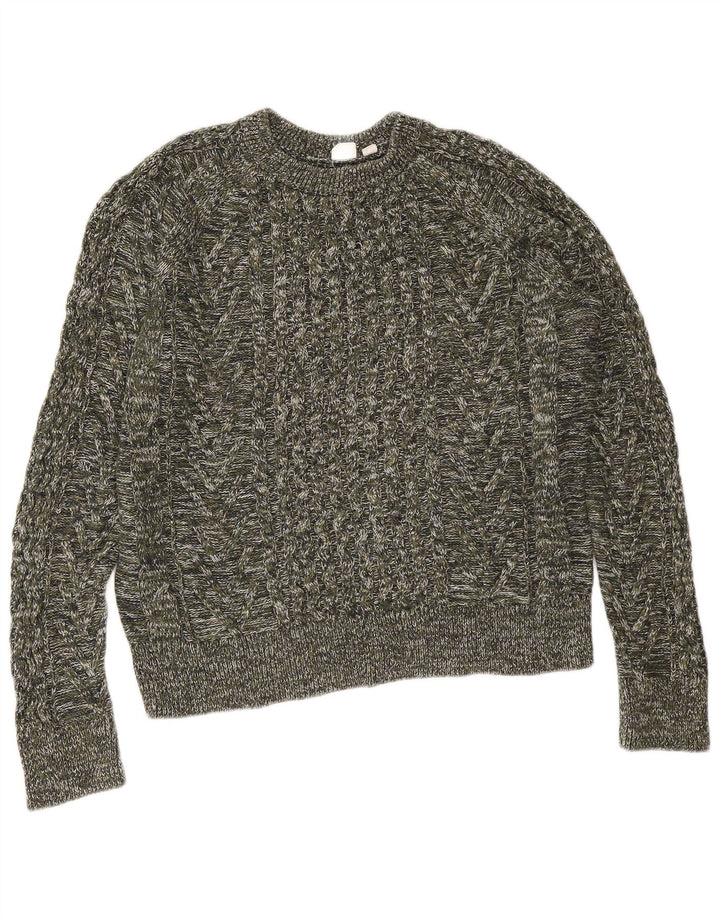 Gap Pull surdimensionné à col rond pour femme UK 16 Grand gris moucheté