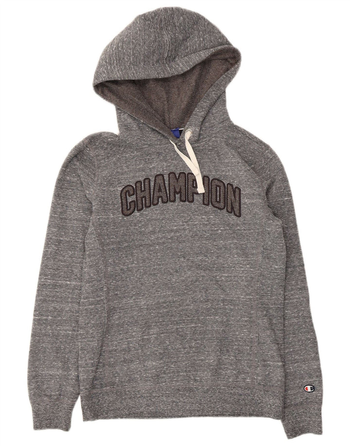 Champion Pull à capuche graphique pour femme UK 12 Polyester moucheté gris moyen
