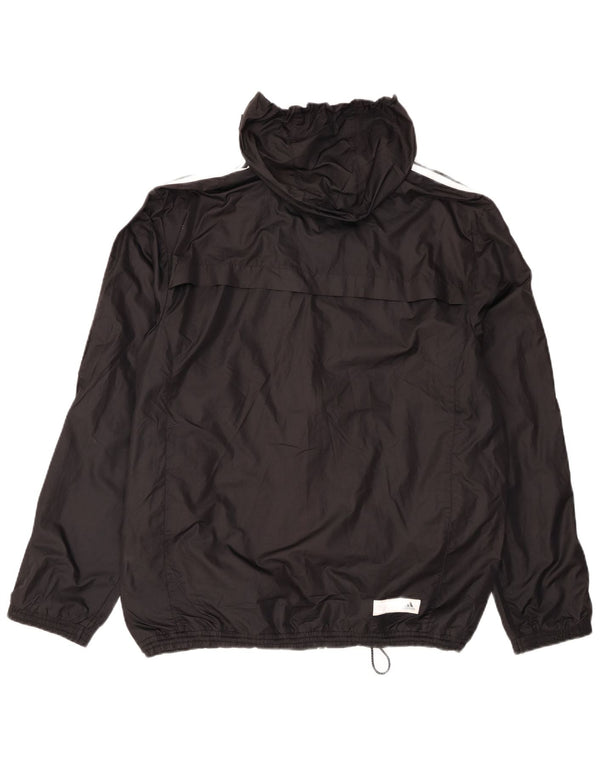 Adidas Veste de pluie à capuche pour homme UK 38 Medium Noir Polyester