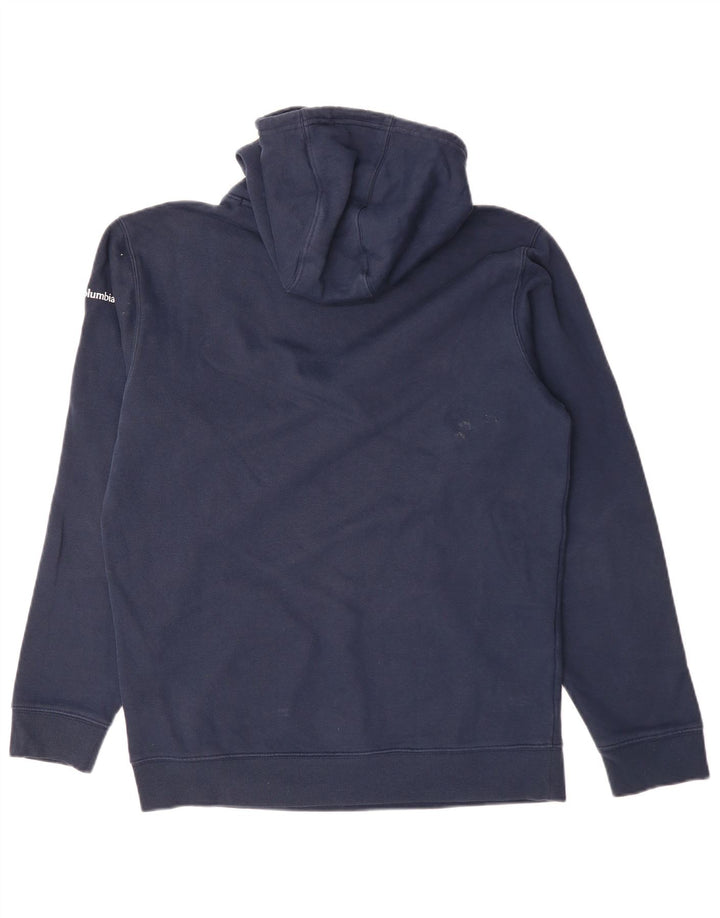 COLUMBIA Pull à Capuche Graphique Homme Bleu Marine Moyen Coton