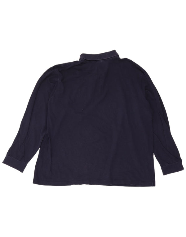 Lacoste Polo à manches longues pour homme Taille 8 3XL Bleu marine Coton