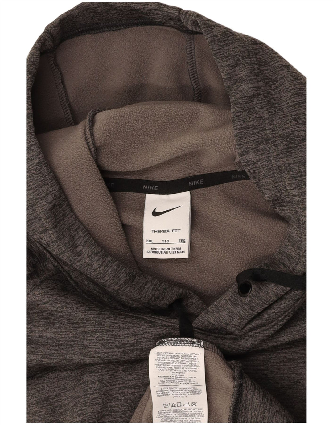 NIKE Pull à capuche Therma-Fit pour homme 2XL Gris Polyester