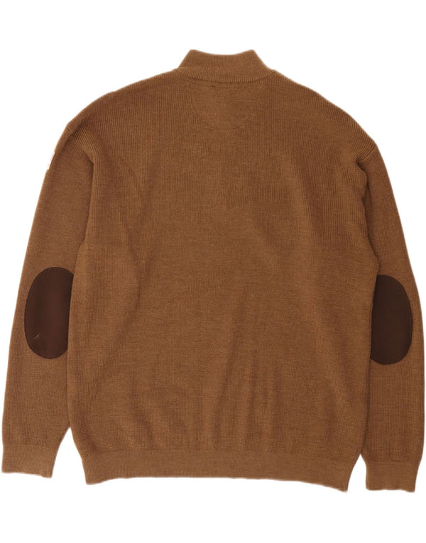 Amerigo Vespucci Pull col zippé pour homme XL Marron