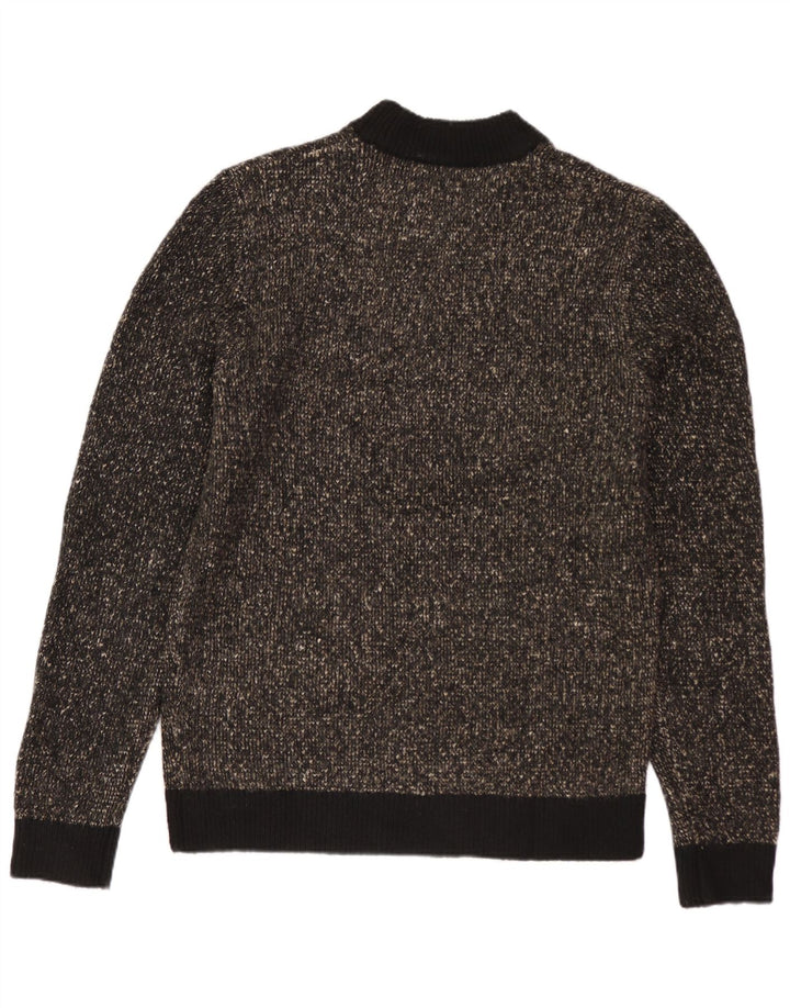 JACK & JONES Pull Col Rond Homme Noir Moyen Polyester Moucheté