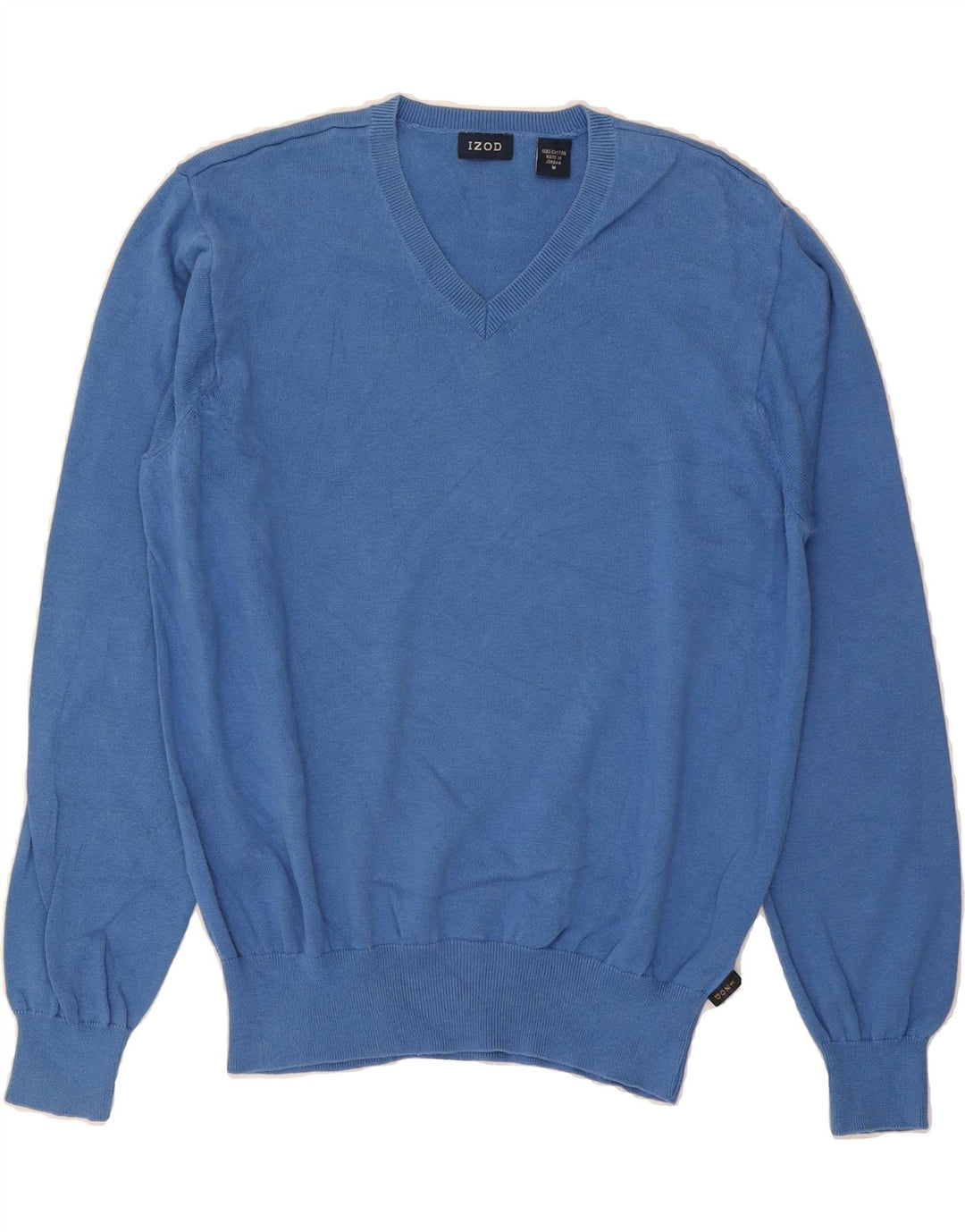 IZOD Mens V-Neck Jumper Sweater Medium Blue Cotton Vintage Izod and Second-Hand Izod from Messina Hembry 