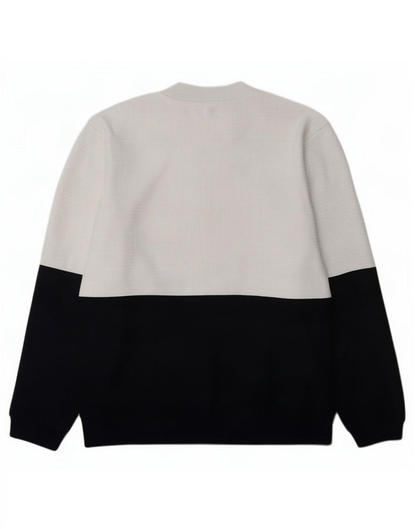 Zara Homme Sweatshirt Jumper XL Blanc Colorblock Polyester