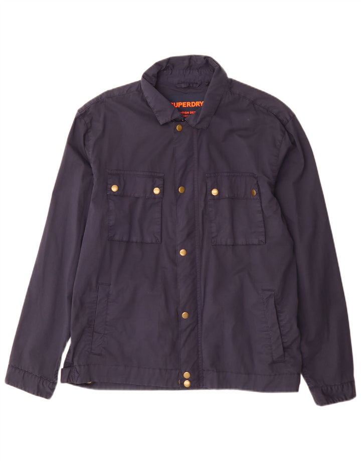 Superdry Veste utilitaire pour hommes UK 38 Coton bleu marine moyen