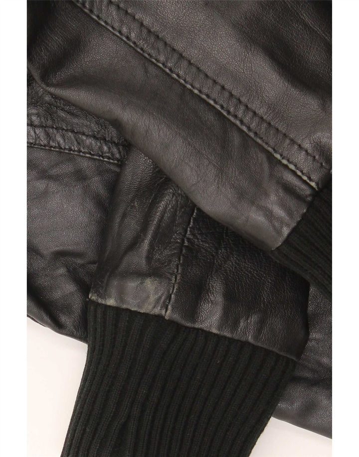 Object Veste en cuir pour femme UK 10 Petit cuir noir