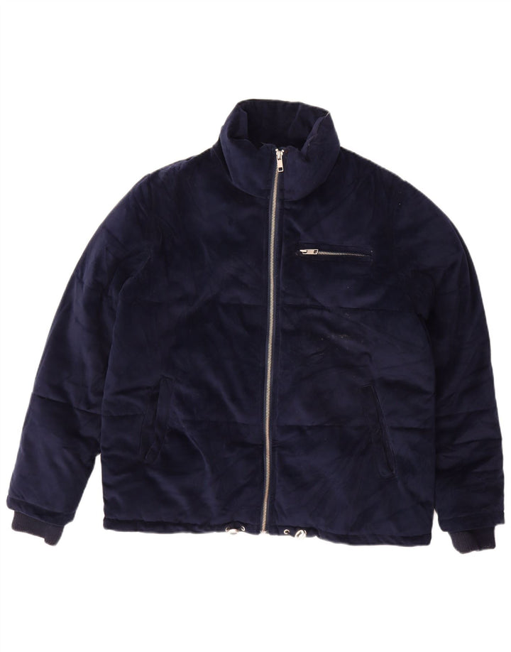 Marks & Spencer Veste matelassée en velours surdimensionnée pour femme UK 10 Small Bleu marine