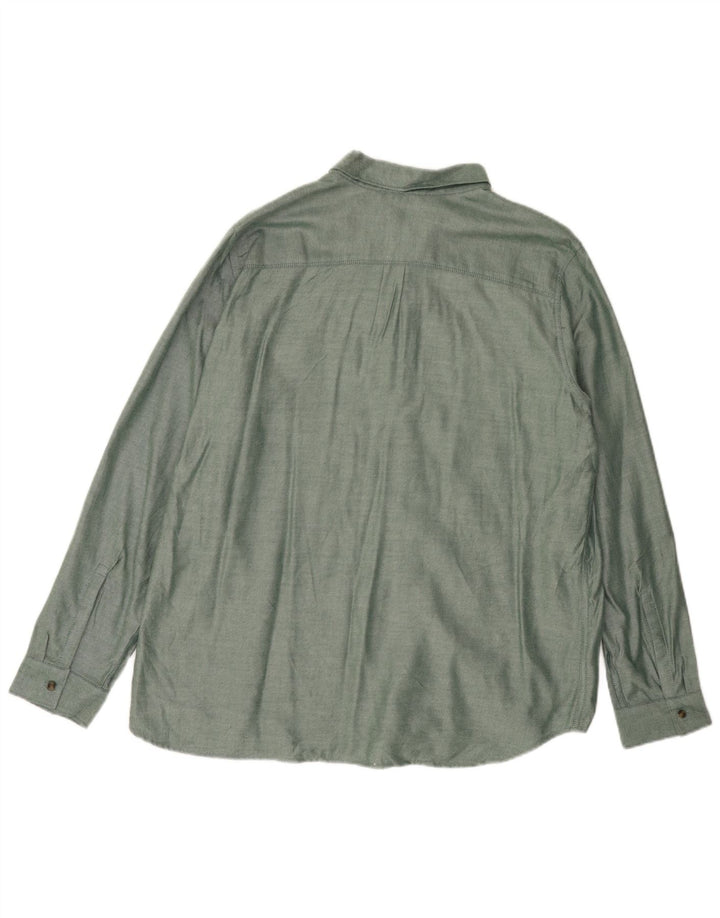 EDDIE BAUER Chemise surdimensionnée en flanelle pour femme UK 18 XL Coton vert
