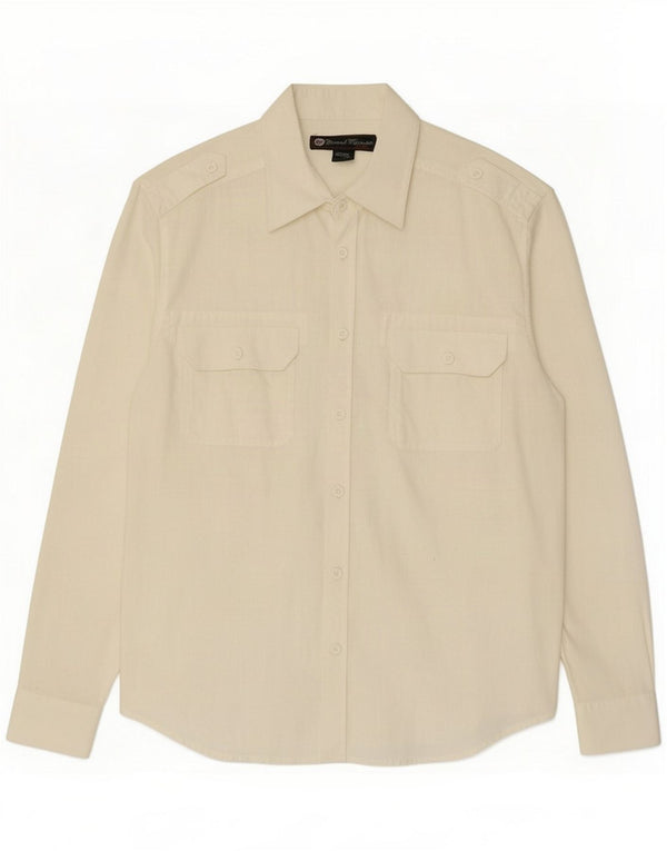 Coronel Tapiocca Mens Military Shirt Large Off White Linen