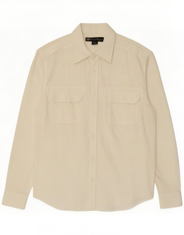 Coronel Tapiocca Chemise militaire pour homme en lin blanc cassé