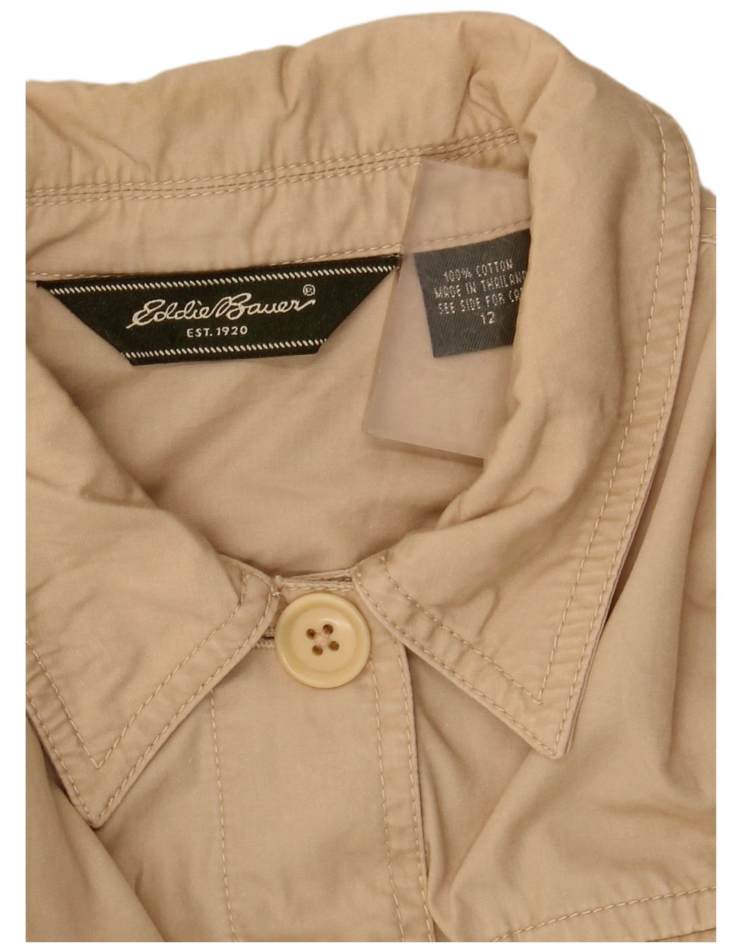 Eddie Bauer Veste utilitaire pour femme US 12 Grand coton beige