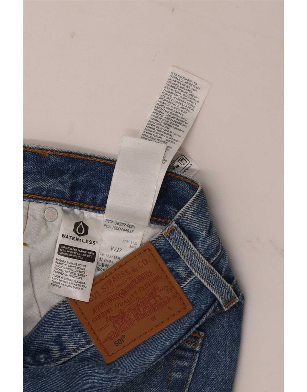 Levi's Short 501 Distressed Denim W27 Small Bleu Coton Femme